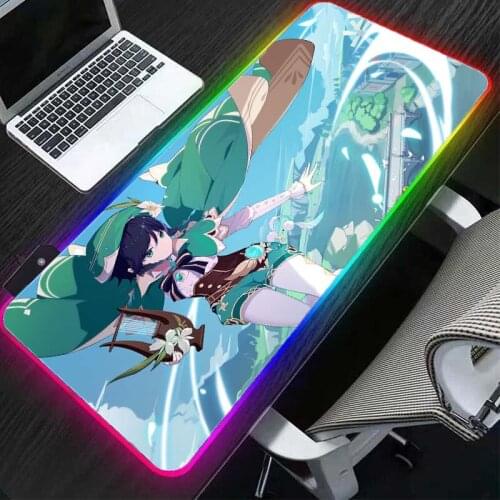 RGB mouse pad anime girl game player big mouse pad xxlled luminous keyboard color desk pad gaming accessory pad PC player