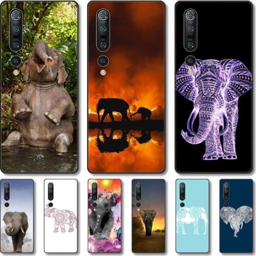 Beauty elephant Phone Case For Xiaomi MI 11 10 9 5g Lite Ultra Pro Note S Black Shell Cover