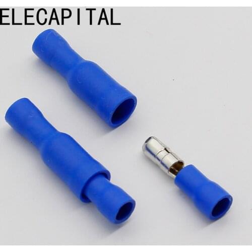 Hot 50 X Blue Male Female Bullet Connector Crimp Terminals Wiring