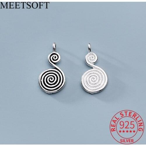 MEETSOFT Vintage 925 Sterling Thai Silver Cross Music Note Charms Special of DIY Handmade Fine Jewelry Necklace Accessory