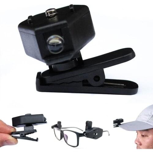 Mini LED Flashlight Outdoor Fishing Light Adjustable Angle Glasses Light Glasses Clip Cap Clip Flashlight Portable Reading Light