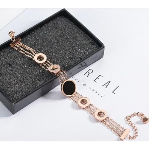 YUN RUO Fashion Roman Number Bracelet Woman Birthday Gift Rose Gold Color Fashion Titanium Steel Jewelry Not Fade Drop Shipping