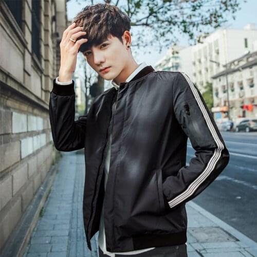 Mens Outerwear 2020 new spring and autumn casual stripe bomber jacket trend stand collar baseball collar Street mens jacket