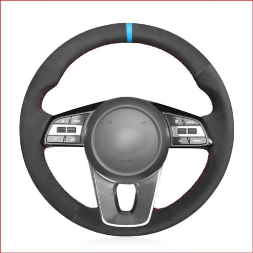 Black Suede Hand Sew Comfortable Soft Steering Wheel Cover for Kia K5 Optima Cee'd Ceed 2019 Forte Cerato (AU) 2018-2019 Parts