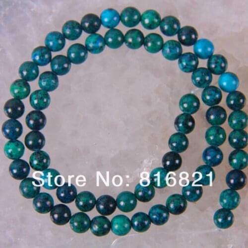 New 6mm Round Ball Brazilian Azurite Loose Beads 16" for Pendants Bracelets Earrings Necklace Making Bulk Wholesale