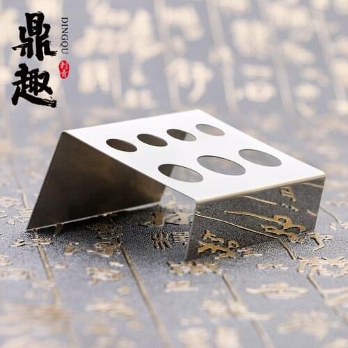 Whole sales 50 pcs/Lot Stainless Steel Tattoo Ink Cup Holder Stand 7 Holes Supply Makeup Accessories IA305