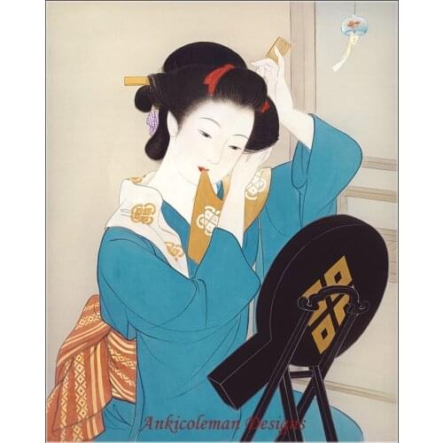 Needlework for embroidery DIY French DMC High Quality - Counted Cross Stitch Kits 14 ct Oil painting - Japanese Kimono Lady II