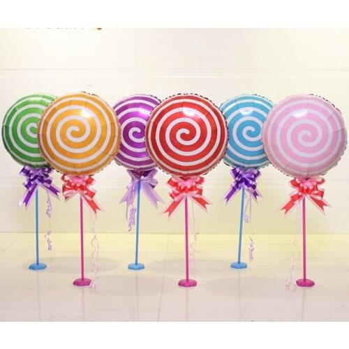 12pcs/lot Colorful Candy Foil Balloons 18 Inch Round Lollipop Aluminum Balls Wedding Birthday Baby Party Decoration