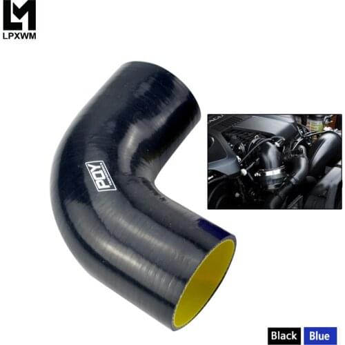 2.5\" 63mm 90 Degree Elbow Silicone Hose Pipe Turbo Intake Blue&yellow / Black&yellow SH9025