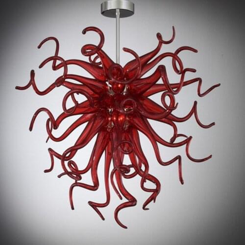 Modern Pendant Light Murano Glass Crystal Chandelier Small Red Ceiling Chandelier LED Light Source Energy Saving Cheap Price