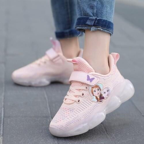 Disney Sport Sneakers for Girls, Running Shoes, Princess Elsa, Cartoon, Frozen, Kids, New Fall Collection 2021，Size 26-37