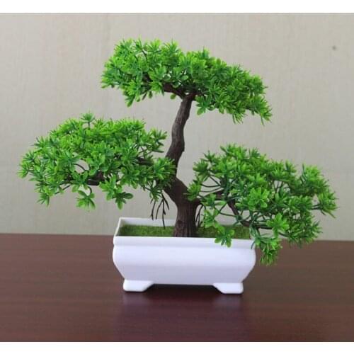 Glass pot mini bonsai green pots Decorate imitate plant miniascape bonsai Interior table decoration false blossom No.190014