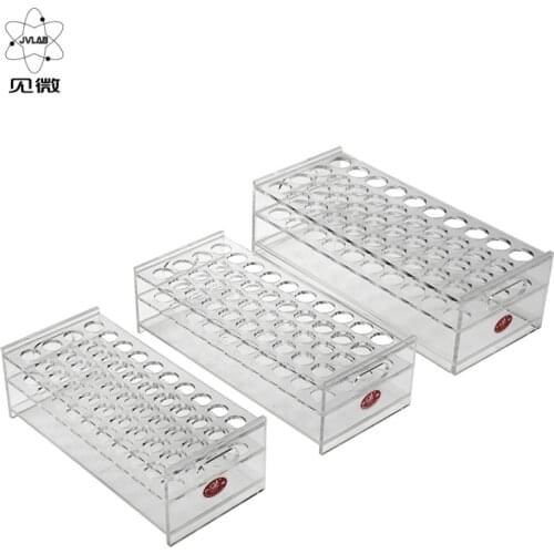 Test Tube Rack Rectangle Transparent Plexiglass Test Tube Stand 21.5mm * 40-Holes Organic Glass Cocktail Frame