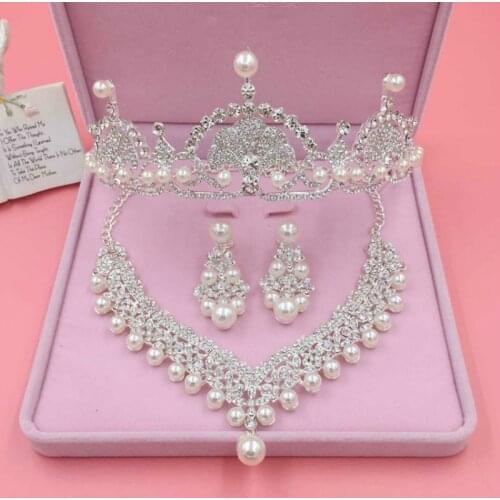 Bridal Pearl Rhinestone Set Wedding Accessories Headband Crown Wedding Dress Accessories Wedding Accessories