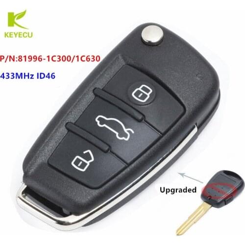 KEYECU Replacement Upgraded Folding Remote Key Fob 433MHz ID46 for Hyundai Getz Accent in Australia 81996-1C300 / 81996-1C630