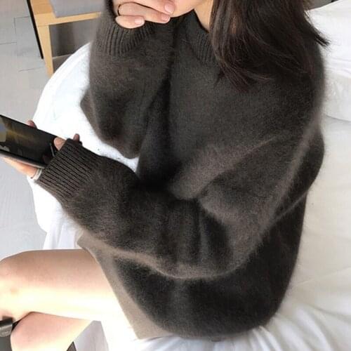 2020 Winter New Loose and Fashionable Outer Wear Sweater Women with Christmas Base Mink Velvet Thickened Warmth and Lazy Wind