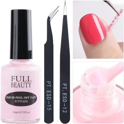 15ml Liquid Peel Off Tape Cream Nail Latex Protected Glue Cuticle Guard Finger Skin Nail Art Polish Manicure Care Tools TR1825