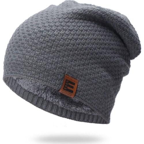 2020 Winter Skullies Beanies Hat Women Men Knitted Cap Thick Thermal Fleece Hat Outdoor Sports Running Cycling Skiing Warm Cap