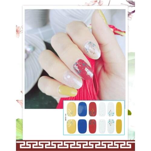1pc/12sheet Blossom Colorful Slider Plum Water Full Wraps Chinese Nail Art Decoration Floral On Nails DIY Line Lady Beauty