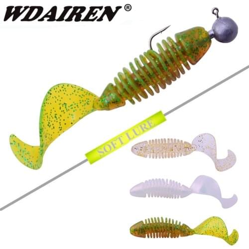 10pcs/lot Fishing Soft Lure 65mm 3.1g Worm Lures Silicone Bait Ice Carp Fishing Lure leurre souple shad Pesca Peche Wobbers