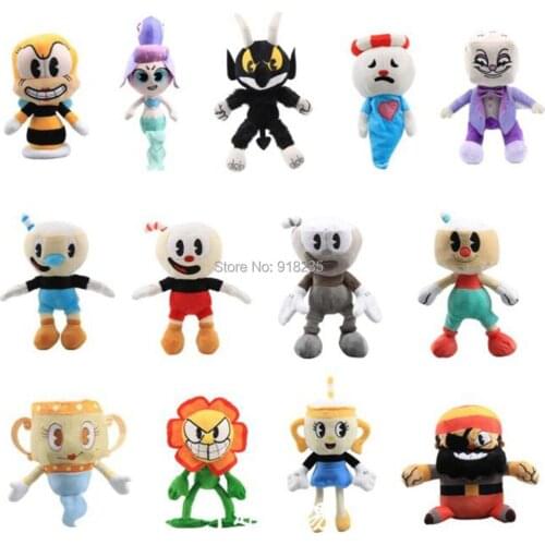 10/Lot 13 Styles Mugman Ms. Chalice ghost King Dice Cagney Carnantion Puphead 25-36CM Plush Dolls Toys