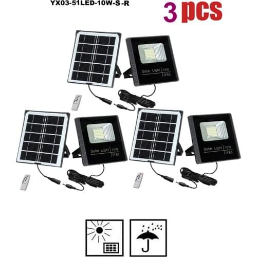 3pcs solar Lamp Garden Lights Bright smart on at night Remote Control Gardern Decoration Outdoor Wall Waterproof seperable panel
