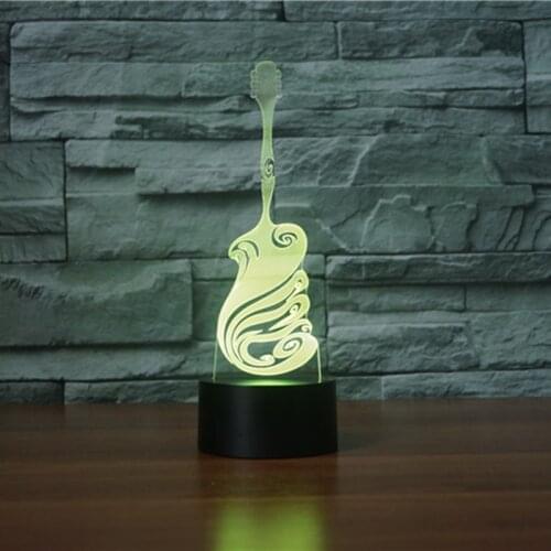 3D Illusion Electronic Guitar Lamp Musical LED Bluetooth Speaker Night Light USB Remote/Touch Switch Table Lamp Children Gift
