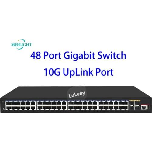 4 fiber port 48 network port gigabit switch WEB management 10G up-line optical port VLAN ring network