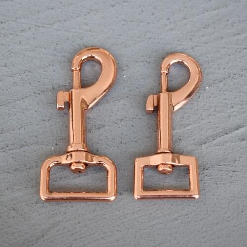 50 Pcs 15/20/25/30mm Snap Hook Leather Belt Strap Bag Buckles Metal Clasps Lobster Dog Collar Keychain Swivel Rose Gold