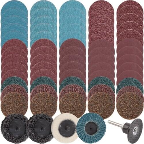 70Pcs Sanding Discs Set 2in Quick Change Surface Conditioning Discs and 1/4 Inch Holder for Grind Polish Finish Rust