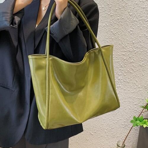 Big Hand Bags for Women 2021 Designer Soft Pu Leather Tote Bag Casual Female Shoulder Handbag Large Capacity Ladies Shopper Bag