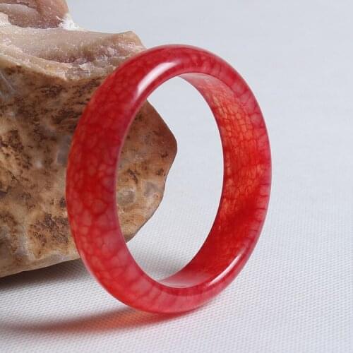 Fashion Red Jade Bangle Bracelet Jadeite for Natural Jewelry Hand-Carved Fine Charm Round Bangle Women