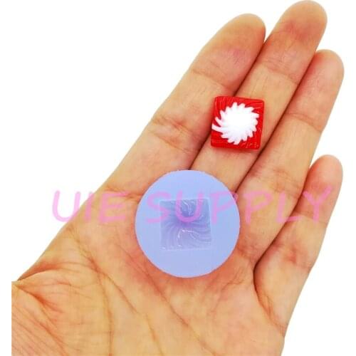 BYL469U 13.8mm Square Whipped Cream Shaped Silicone Mold Earrings Necklace Resin Clay Art Craft Fondant Cake Decoration Craft