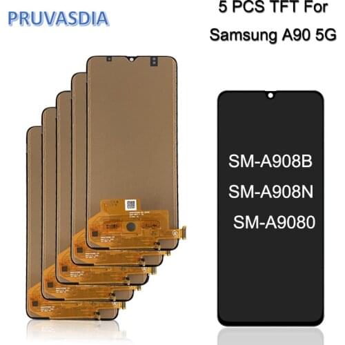 5 Piece Wholesale For SAMSUNG Galaxy A90 5G LCD Touch Screen Digitizer Assembly For Samsung A90 5G A908 Display Replacement