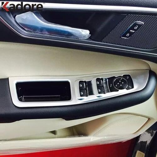 For Ford Edge 2015 2016 2017 ABS Matte Auto Inner Door Armrest Panel Window Lift Button Cover Trim Interior Accessories