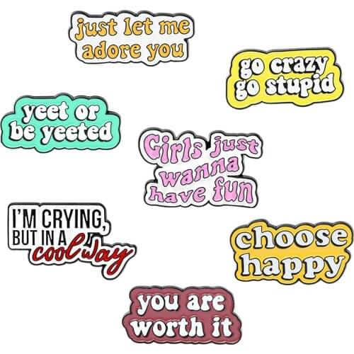 Alphabet Lapel Pins Enamel Badges Cute Anime Brooches For Clothes Womens Mini Decorative Pin Badges Vintage Brooch On Backpack