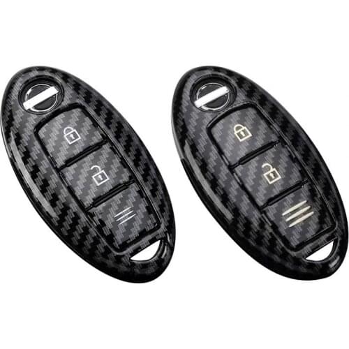 Glossy Carbon fiber ABS Car Key Case Fob Cover For Nissan Qashqai J11 X-Trail t31 t32 kicks Tiida Pathfinder Murano Note Juke