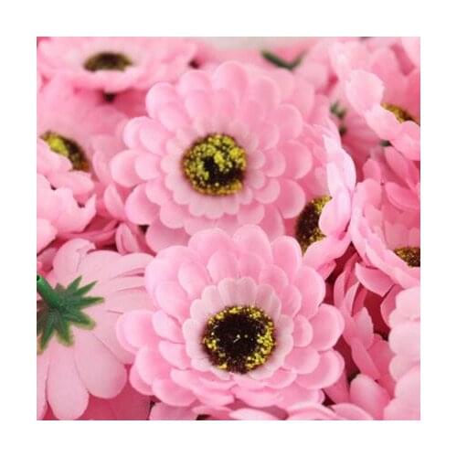 5cm 20pcs/lot Silk Gerbera Artificial Flower Head For Wedding Car Decoration DIY Garland Decorative Floristry Fake Flowers