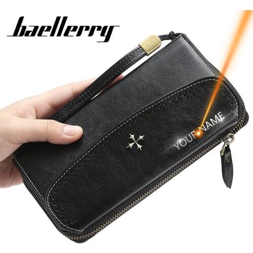 2020 Long Women Wallets Name Engraving Fashion Top Quality PU Leather Card Holder Female Purse Zipper Big Brand Wallet For Women