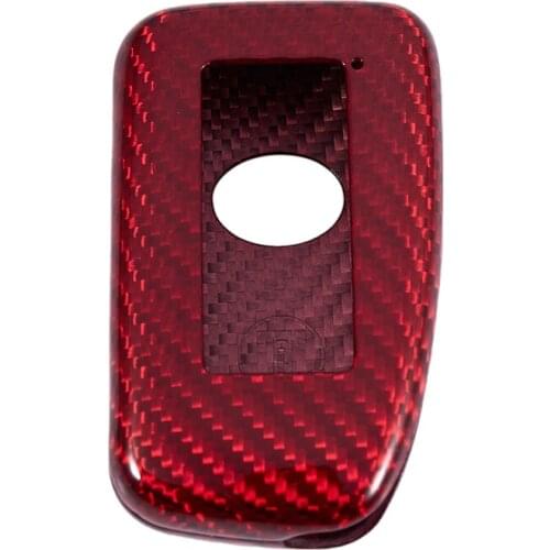 Premium Real Carbon Fiber Red Snap on Case Fit for LEXUS 2014-2017 IS Smart Key Fob Remote