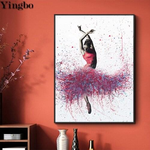Colorful abstract dancing girl 5d diy diamond painting kits Full square round drill diamond embroidery mosaic cross stitch decor