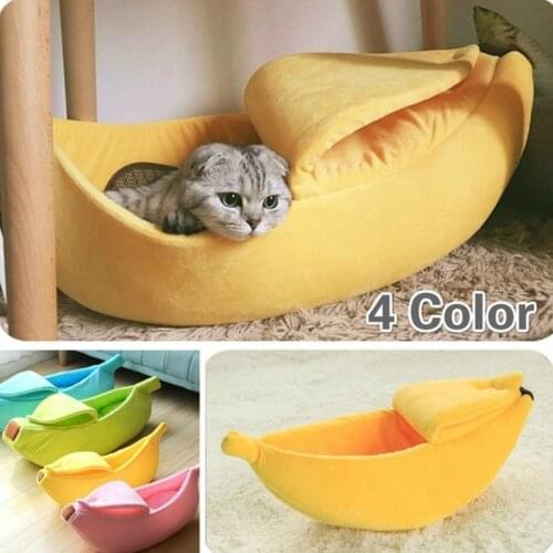 Banana Cat Bed Funny House for Pets Warm Dog Kennel Cat Accessories Cute Puppy Hammock Dog Bed Pet Supplies Soft Mat Chihuahua