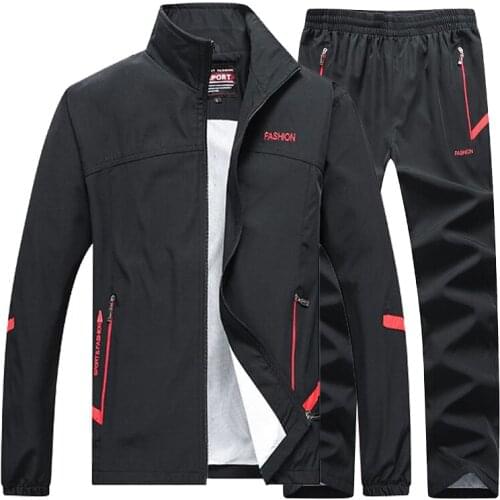Mens Sportswear Autumn 2 Piece Sets Sports Suit men Jacket+Pant Sweatsuit Male Jogging basketball TrainingTracksuit clothing