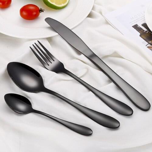 Black Cutlery Set 304 Stainless Steel Dinnerware Set Knife Western Portable Dinner Tableware Set Drop Shipping