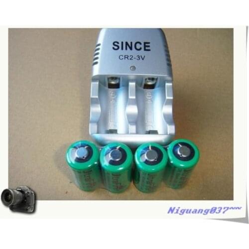 New 3 V CR2 battery charger + 4 pcs .. 15270 CR2 800 mAh rechargeable 3 V battery, digital camera made by special battery