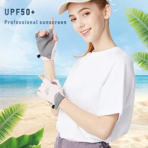 Gloves Ice Silk Cool Thin Gloves Cycling Silk Sweat-absorbent Breathable Sports Gloves Sunscreen Sun-proof Ice