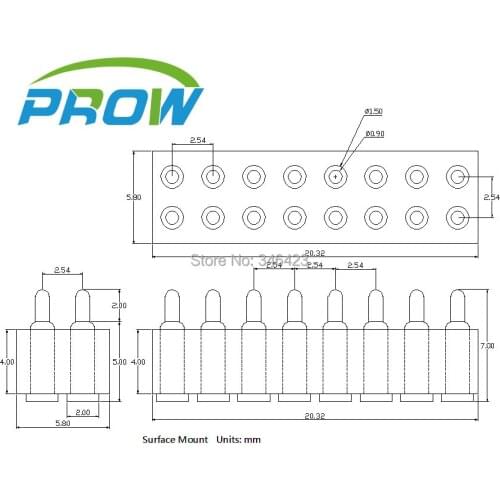 [PR] pogo pin connector 16PIN thimble connector (double) inserted plate welding Surface Mount Free Shipping