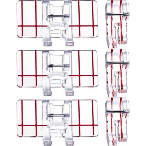 6PCS 1/4Inch Sewing Machine Presser Foot, Sewing Machine Accessories Fit For Brother/Singer, Household Sewing Machine