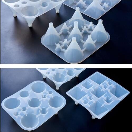 Pyramid Shape Translucence Molds Environmental Durable DIY Silicone Mirror Conical Mold Appealing