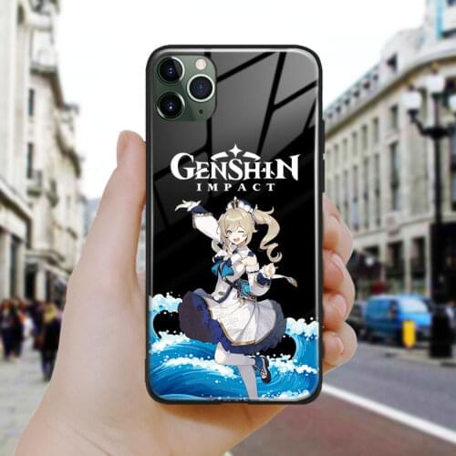 Genshin impact aesthetic Barbara Silicone Glass Phone Case Cover Shell For iPhone SE 6 6s 7 8 Plus X XR XS 11 12 Mini Pro Max